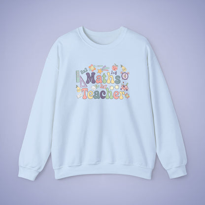 Maths Teacher Crewneck Sweatshirt Retro Unisex Back to School