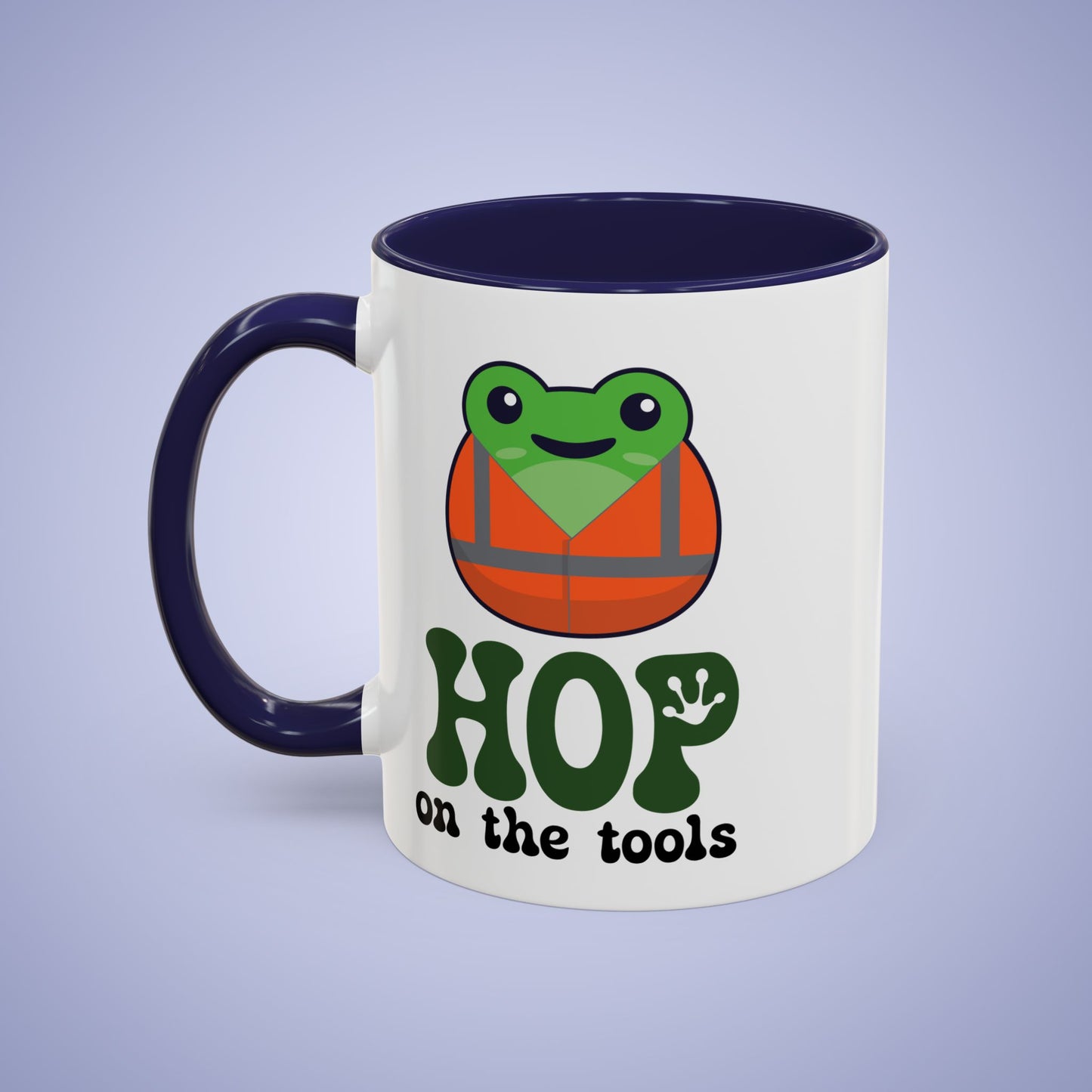 Hop On the Tools Labourer Frog Lover Gift Coffee Mug Ceramic
