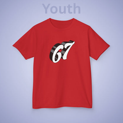 White Word Art 67 Tee Fun Trending Kids Cotton T Shirt Six Seven Youth