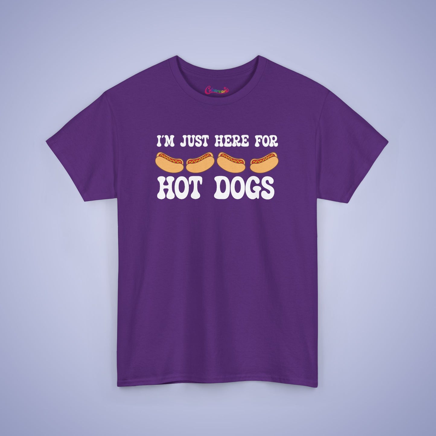 I'm Just Here for the Hot Dogs Funny Hot Dog T-Shirt | Hot Dog Lover Gift White