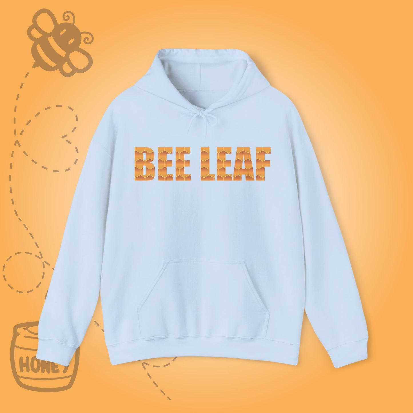 Bee Leaf Sweet As Honey Honeycomb Word Art Design Hoodie Sweatshirt