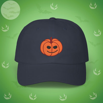 Embroidered Jackolantern Cheeky Face Halloween Pumpkin Dad Cap Unisex