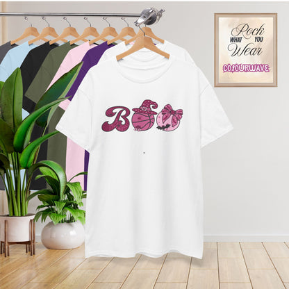 Basketball BOO T-Shirt | Girly Coquette Halloween Design