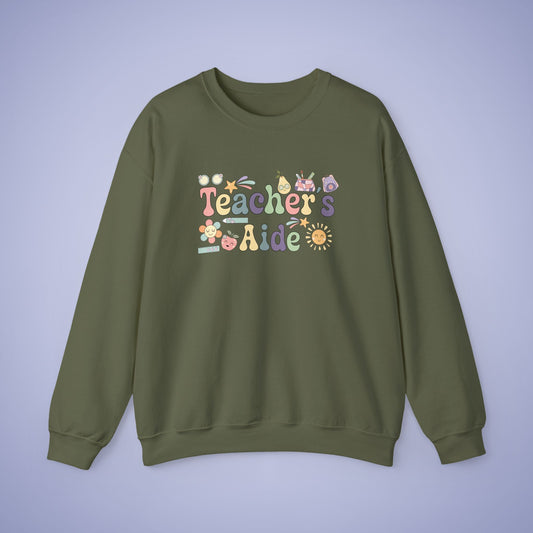 Teachers Aid Teacher Crewneck Sweatshirt Retro Unisex Back to School