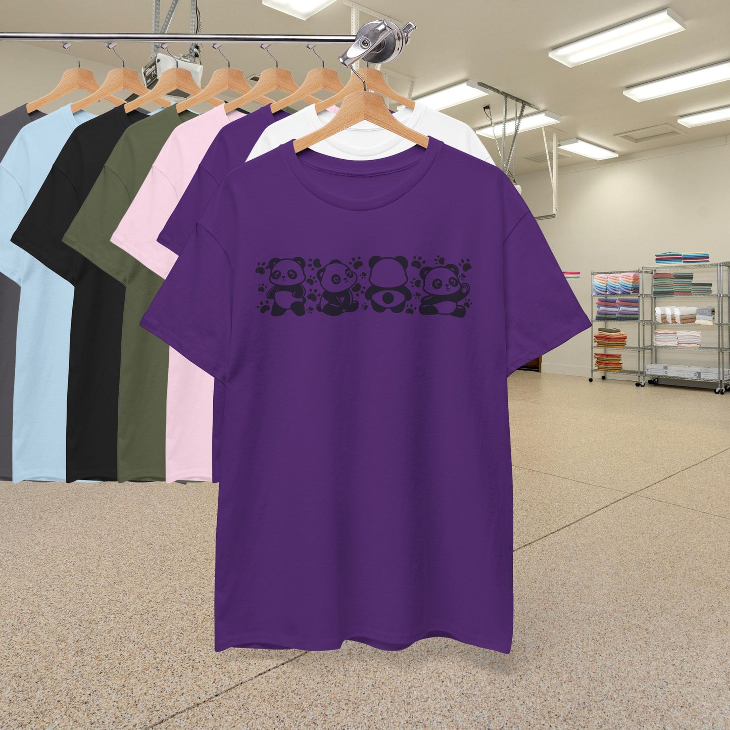 Panda's Paw Prints Two Tone Graphic Tee National Panda Day Unisex T Shirt