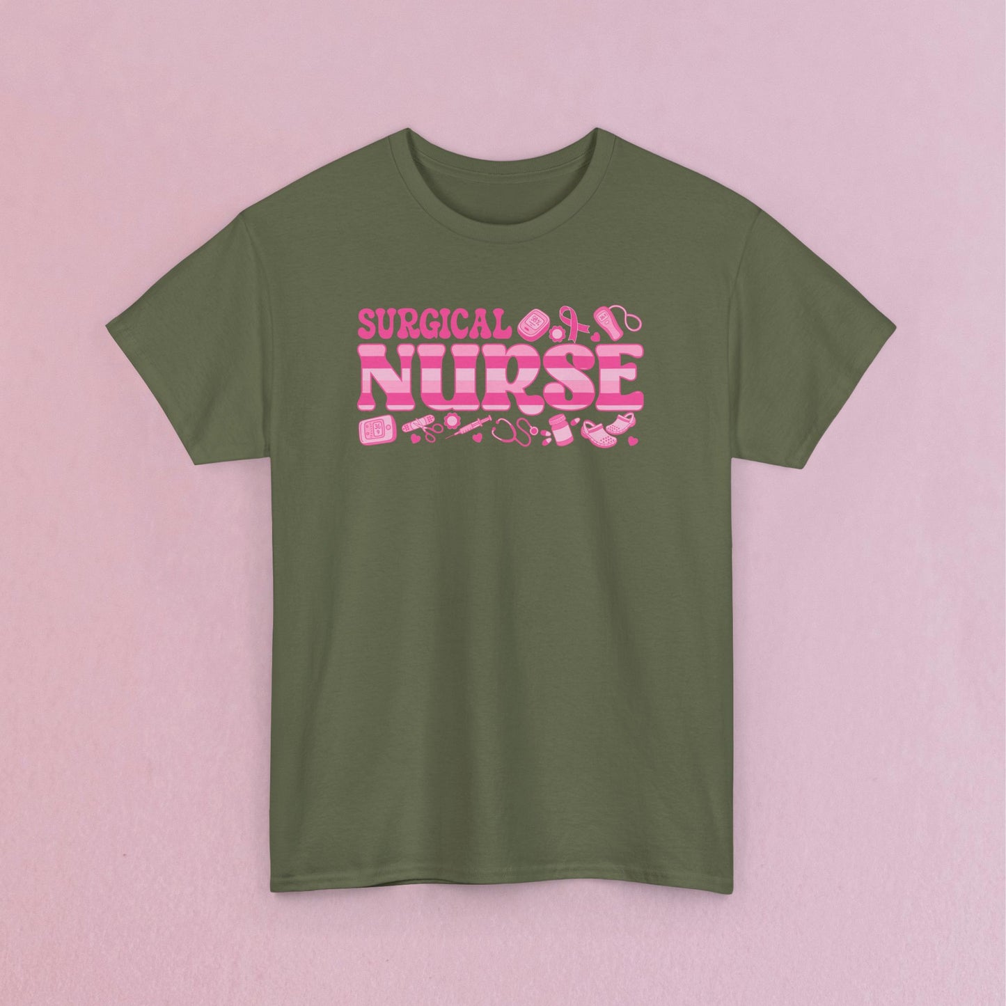 Surgical Nurse Doodle Art Breast Cancer Support Doctor Nurse Unisex T Shirt