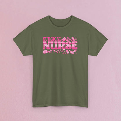 Surgical Nurse Doodle Art Breast Cancer Support Doctor Nurse Unisex T Shirt
