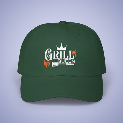 Grill Queen Embroidered Classic Dad Cap Unisex White Embroidery Gift