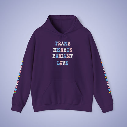 Trans Hearts Radiant Love Hoodie | Transexual Pride Month Hooded Sweatshirt
