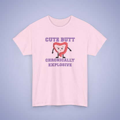 Cute Butt Chronically Explosive Graphic Tee IBS Awareness Month Funny Unisex T Shirt