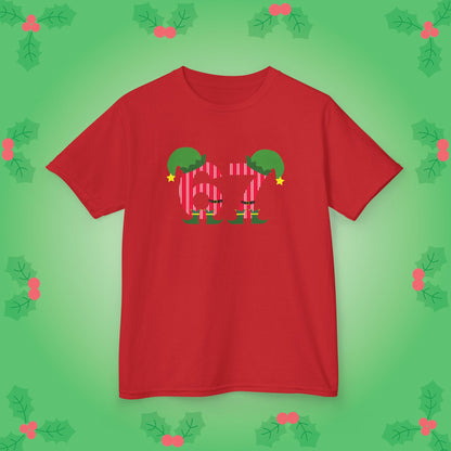 Elf Patterned Text Christmas 67 Tee Fun Trending Kids Cotton T Shirt Six Seven Youth