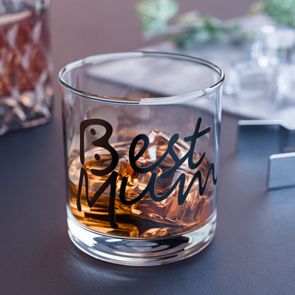 Best Mum Bogans Design Funny Rocks Glass Black