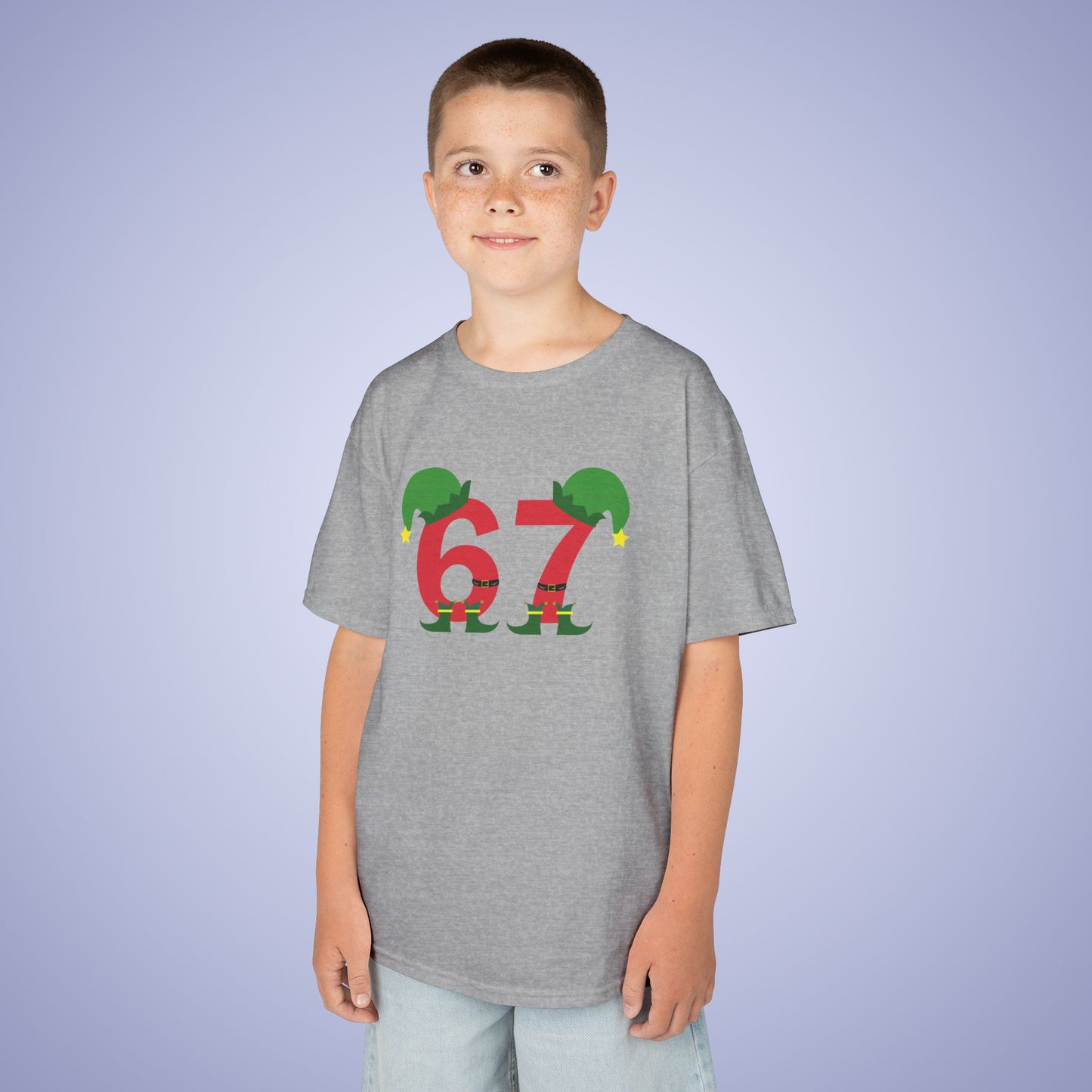 Elf Character Christmas 67 Tee Fun Trending Kids Cotton T Shirt Six Seven Youth
