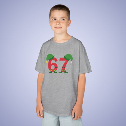 Elf Character Christmas 67 Tee Fun Trending Kids Cotton T Shirt Six Seven Youth