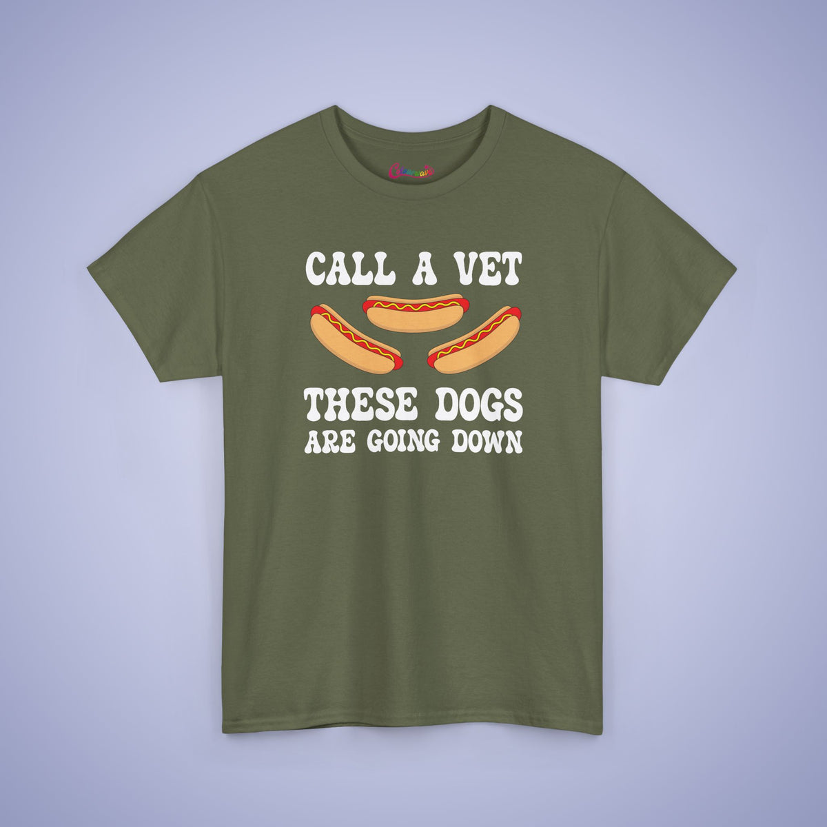 Call a Vet These Dogs Are Going Down Funny Hot Dog T-Shirt | Hot Dog Lover Gift White