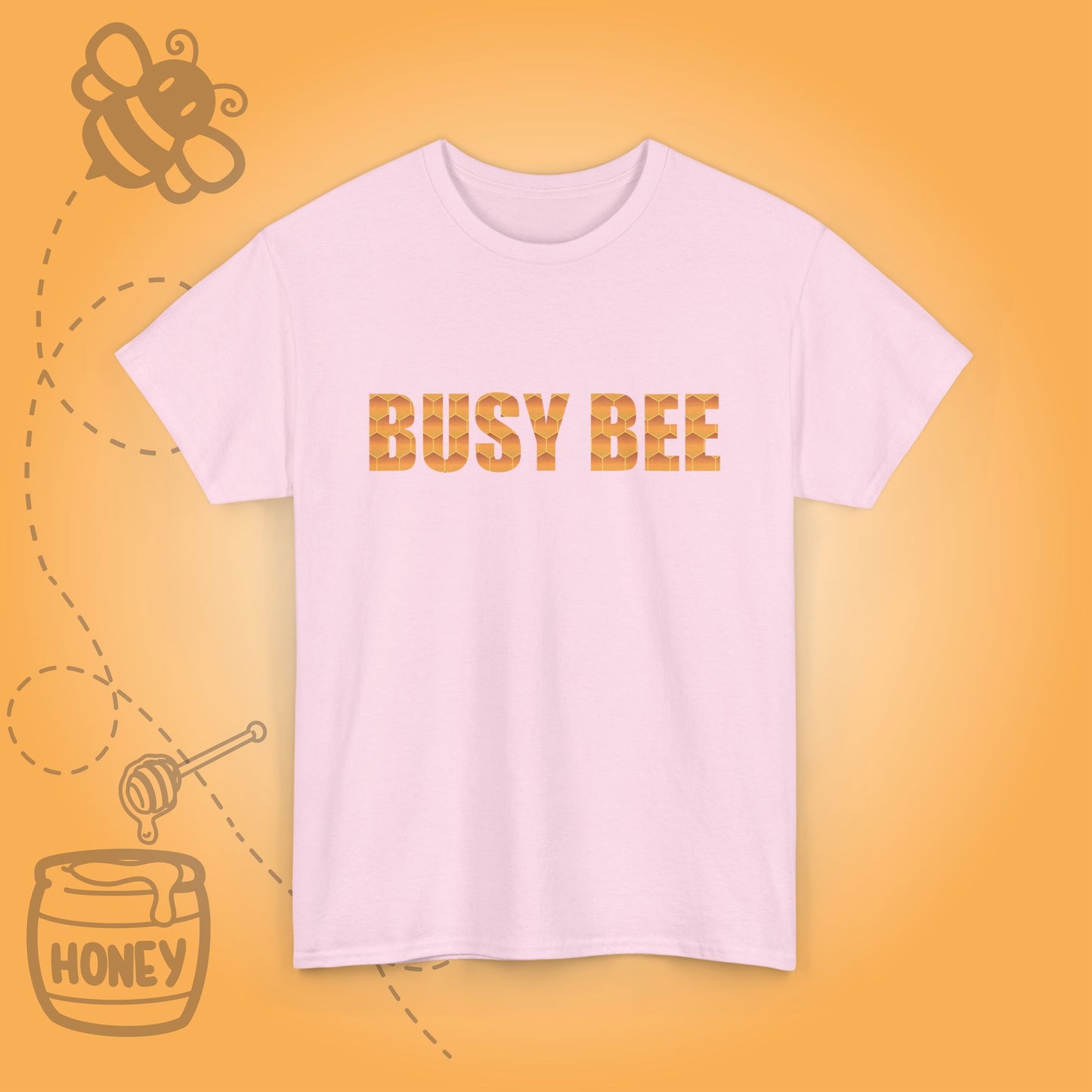 Busy Bee Sweet As Honey Honeycomb Word Art Design T Shirt