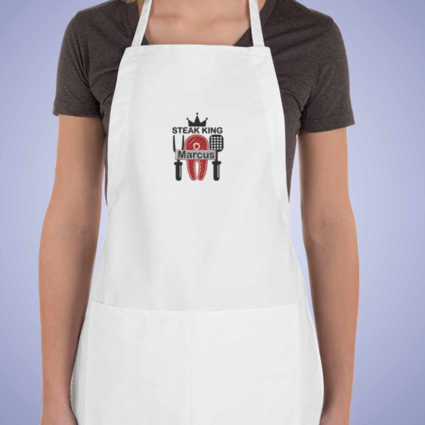 Steak King Personalized Embroidered Apron Grill Lover GIft