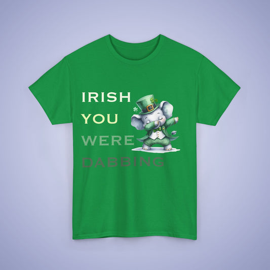 Irish You Were Dabbing Elephant Unisex T-Shirt