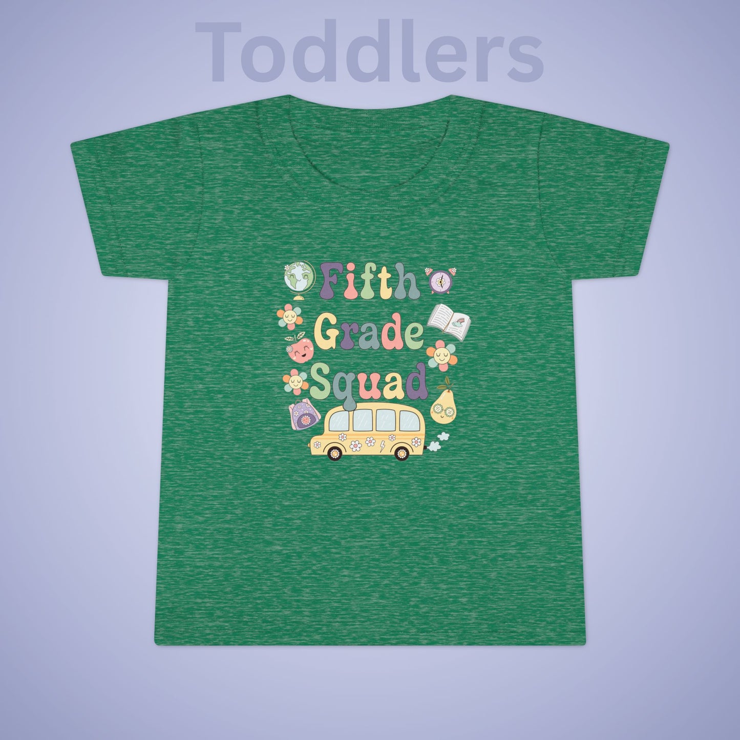 Fifth Grade Squad Retro Fun Kids Cotton T Shirt Back To School Toddler