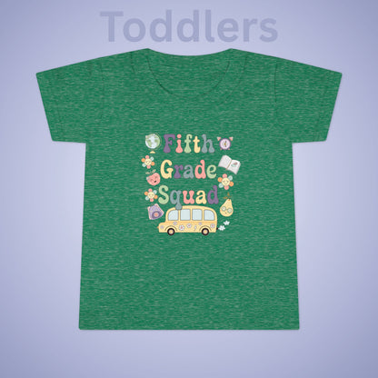 Fifth Grade Squad Retro Fun Kids Cotton T Shirt Back To School Toddler
