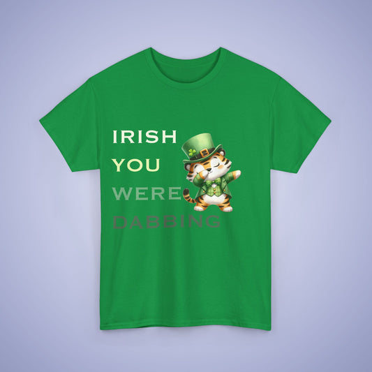 Irish You Were Dabbing Tiger Unisex T-Shirt