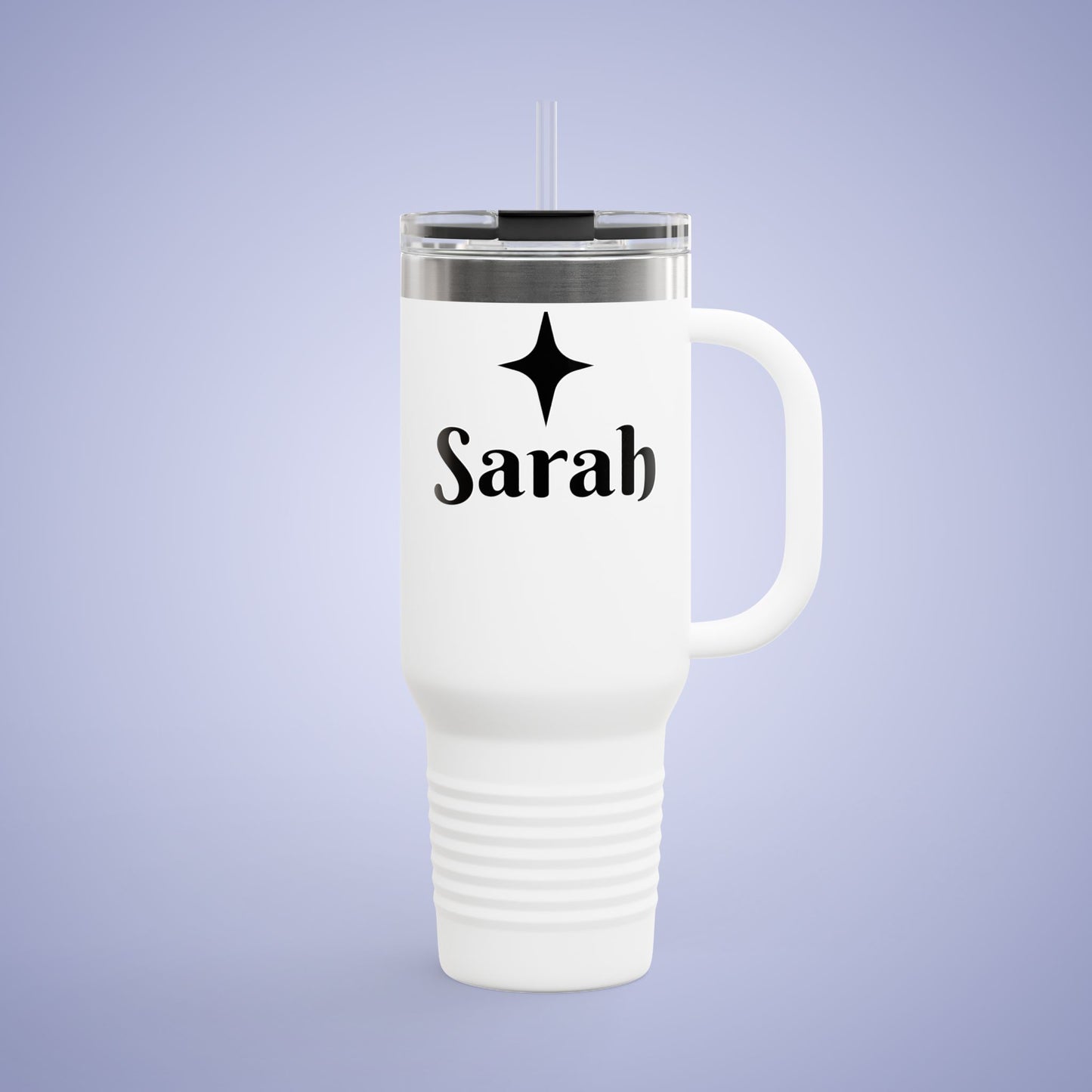 Personalized Insulated Travel Mug - 40oz, Custom Name Mug for Coffee Lovers White