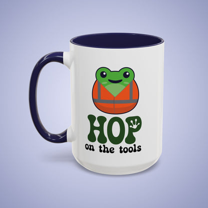 Hop On the Tools Labourer Frog Lover Gift Coffee Mug Ceramic