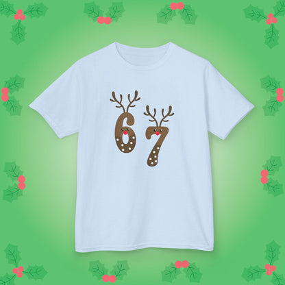 Reindeer Christmas 67 Tee Fun Trending Kids Cotton T Shirt Six Seven Youth
