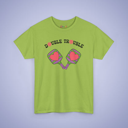 Double Trouble Pickleball Couple Team Tee Graphic Design T Shirt