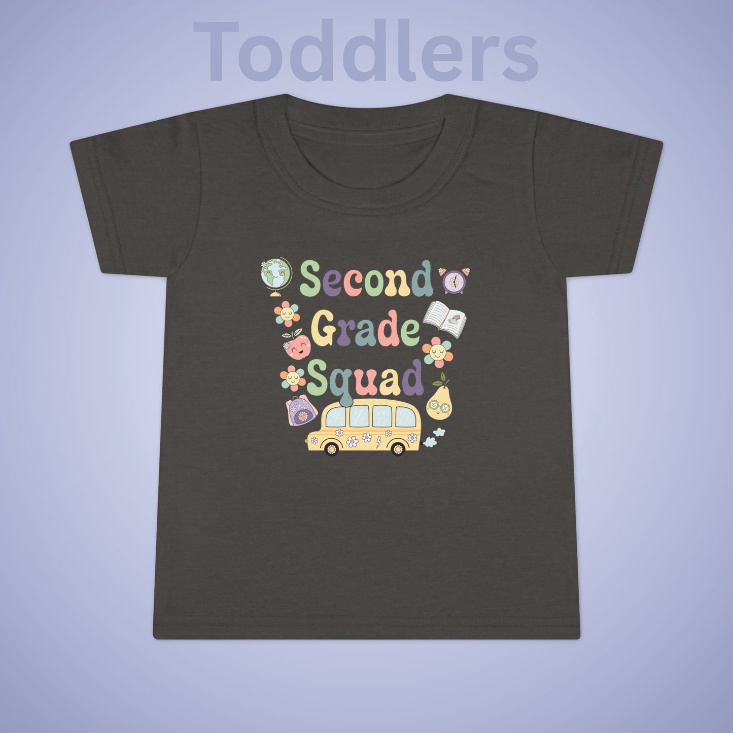 Second Grade Squad Retro Fun Kids Cotton T Shirt Back To School Toddler
