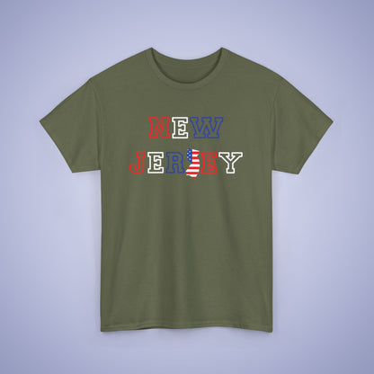 New Jersey Map Text Art Proud American Unisex T Shirt