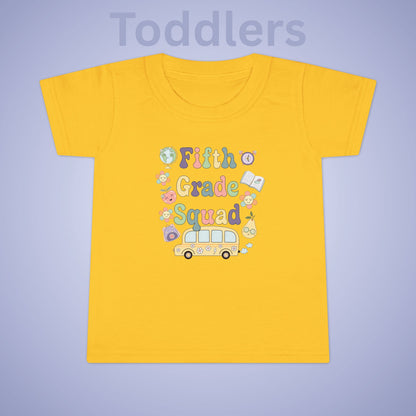 Fifth Grade Squad Retro Fun Kids Cotton T Shirt Back To School Toddler