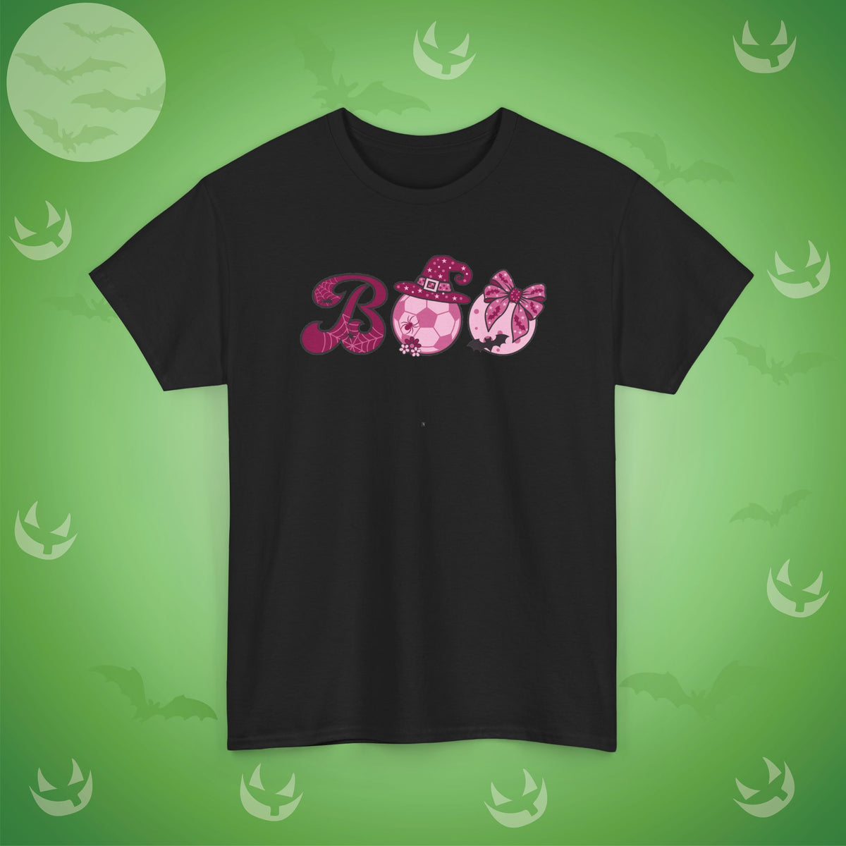 Soccer BOO T-Shirt | Girly Coquette Halloween Design