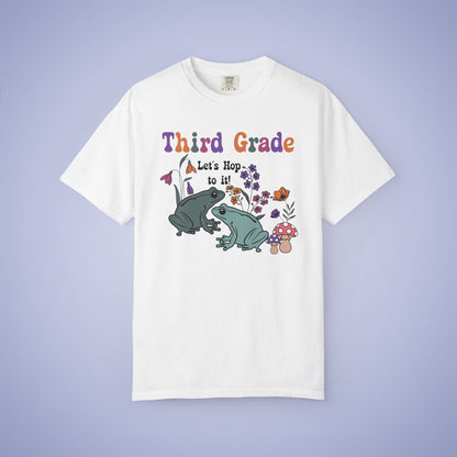 Third Grade Lets Hop To It Teacher T Shirt Frogs Comfort Colors Unisex Back to School