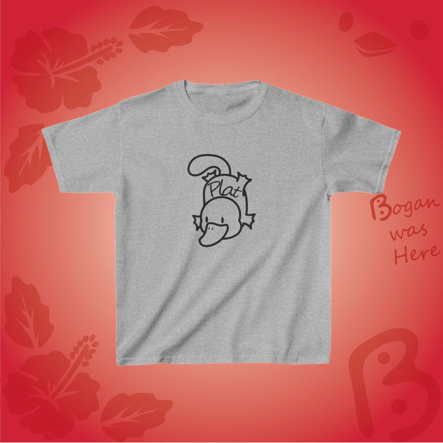 Plat the Platypus Bogan's Design Kids Tshirt