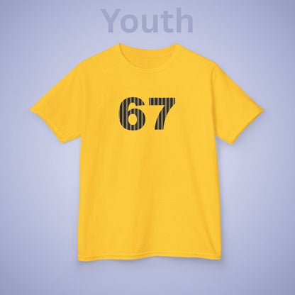 Striped 67 Tee Fun Trending Kids Cotton T Shirt Six Seven Youth