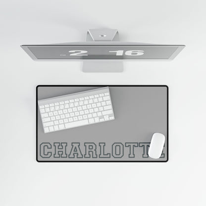 University Style Personalized Name Desk Mat Light Grey