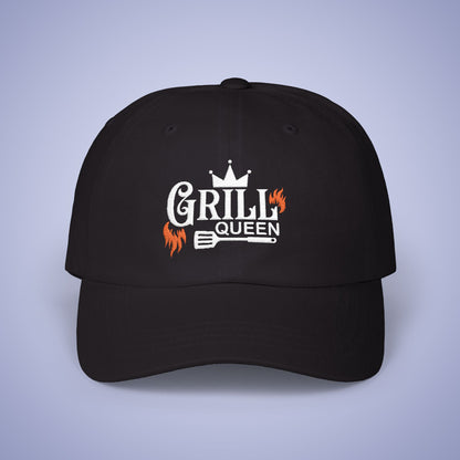 Grill Queen Embroidered Classic Dad Cap Unisex White Embroidery Gift