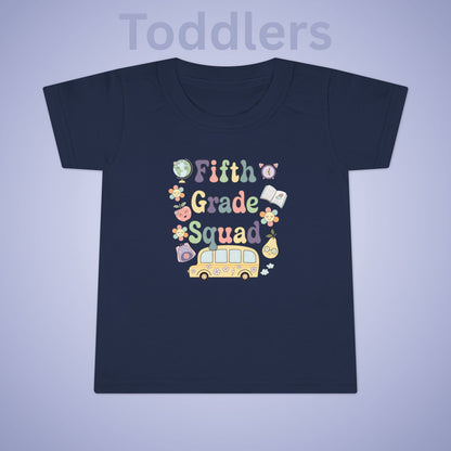 Fifth Grade Squad Retro Fun Kids Cotton T Shirt Back To School Toddler