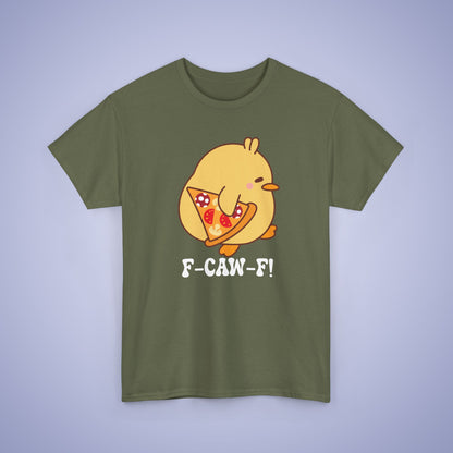 Pizza Lover F CAW F White Cute Funny Chick Unisex Chicken T Shirt