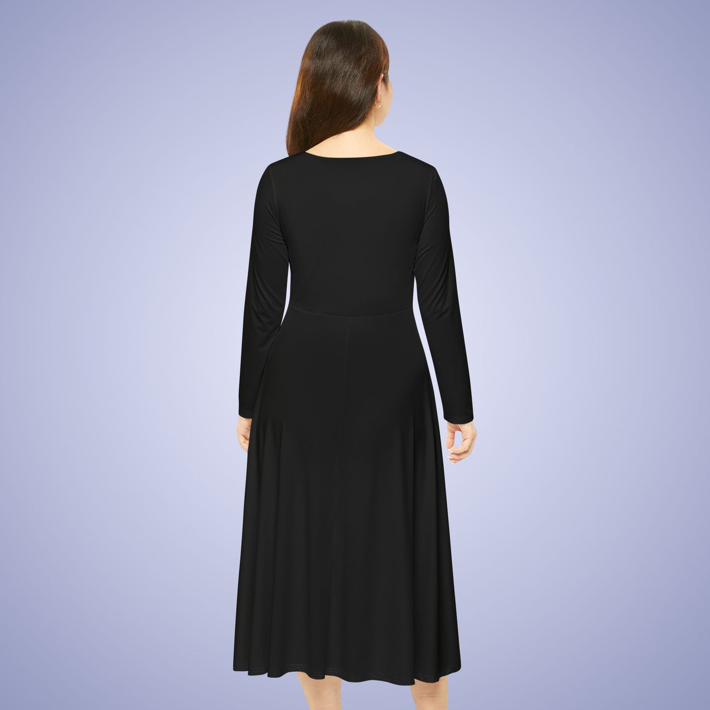 Women's Blank Black Long Sleeve Dance Dress