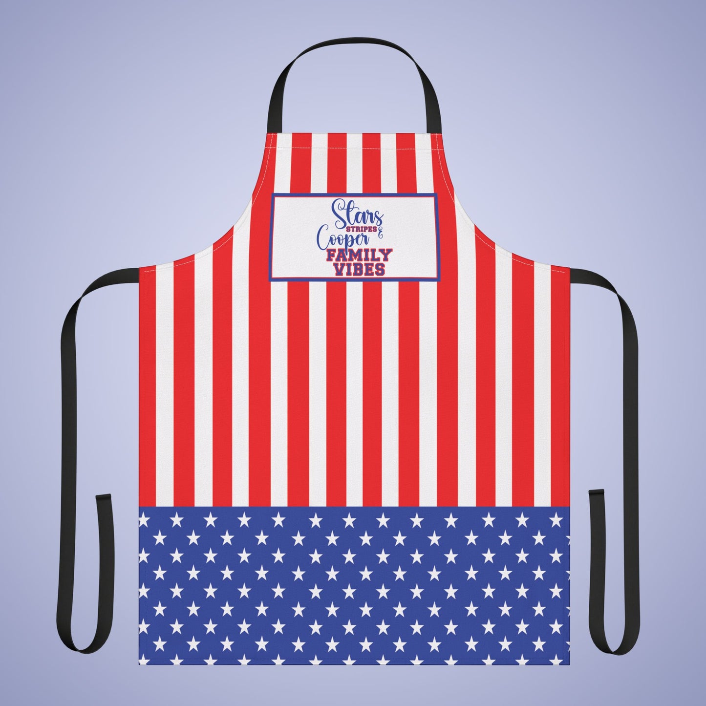Stars and Stripes Personalized Patriotic July 4th Home Decor Kitchen Apron USA Flag