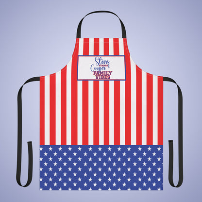 Stars and Stripes Personalized Patriotic July 4th Home Decor Kitchen Apron USA Flag