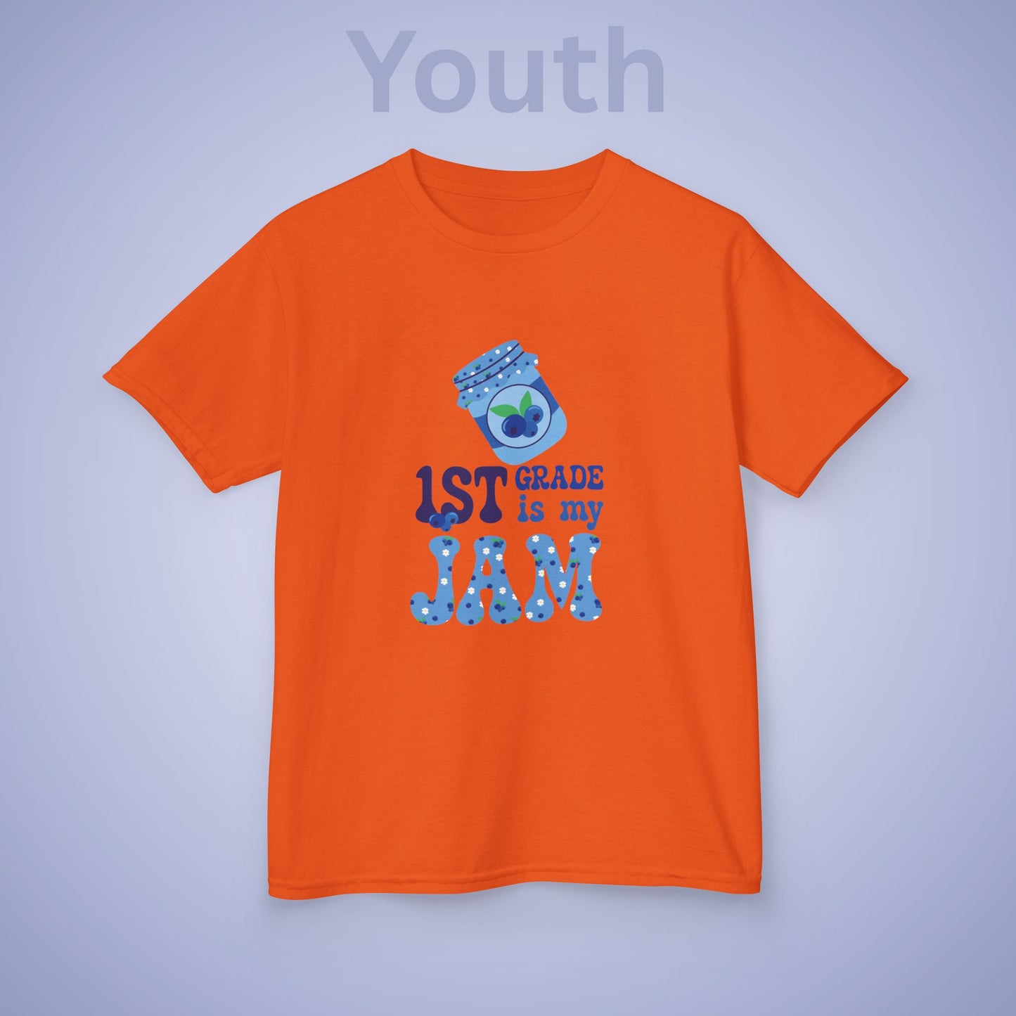 First Grade is my Jam Blueberry Kids Cotton T Shirt Back To School Youth
