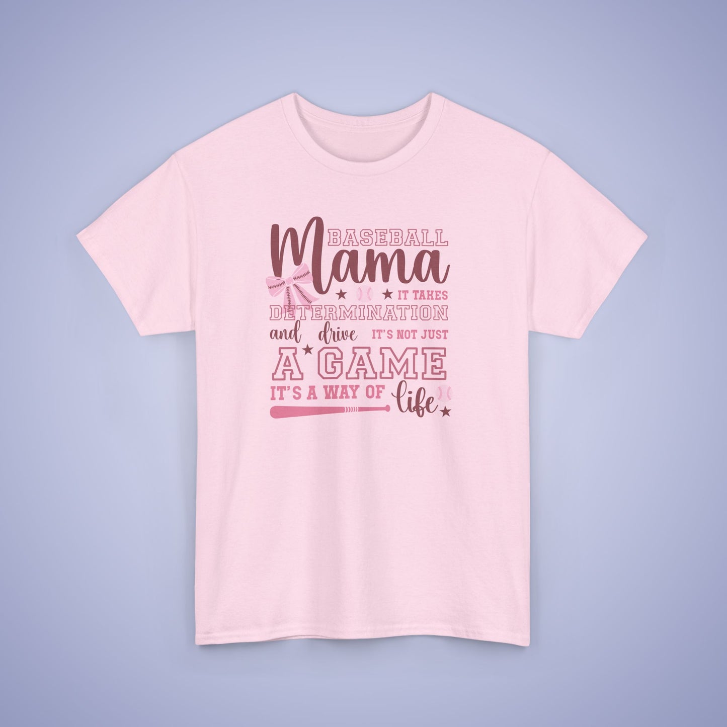Baseball Mama Coquette Bow Pink Graphic Sports Mom Unisex T Shirt