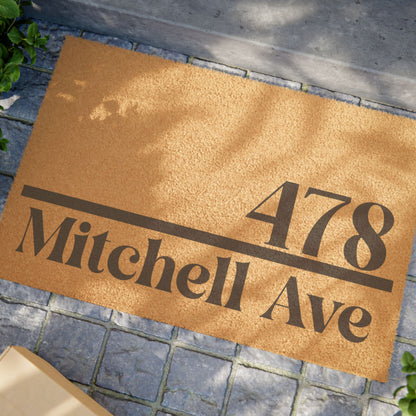 Address Made Obvious Personalized Door Mat