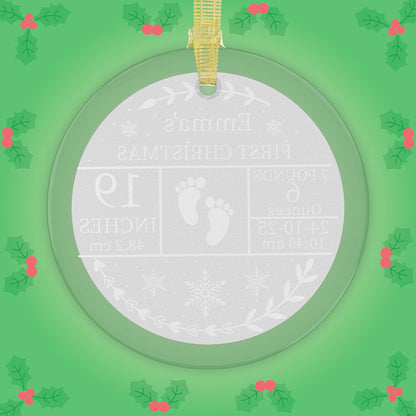 Babies First Christmas Personalized Glass Ornament Gift