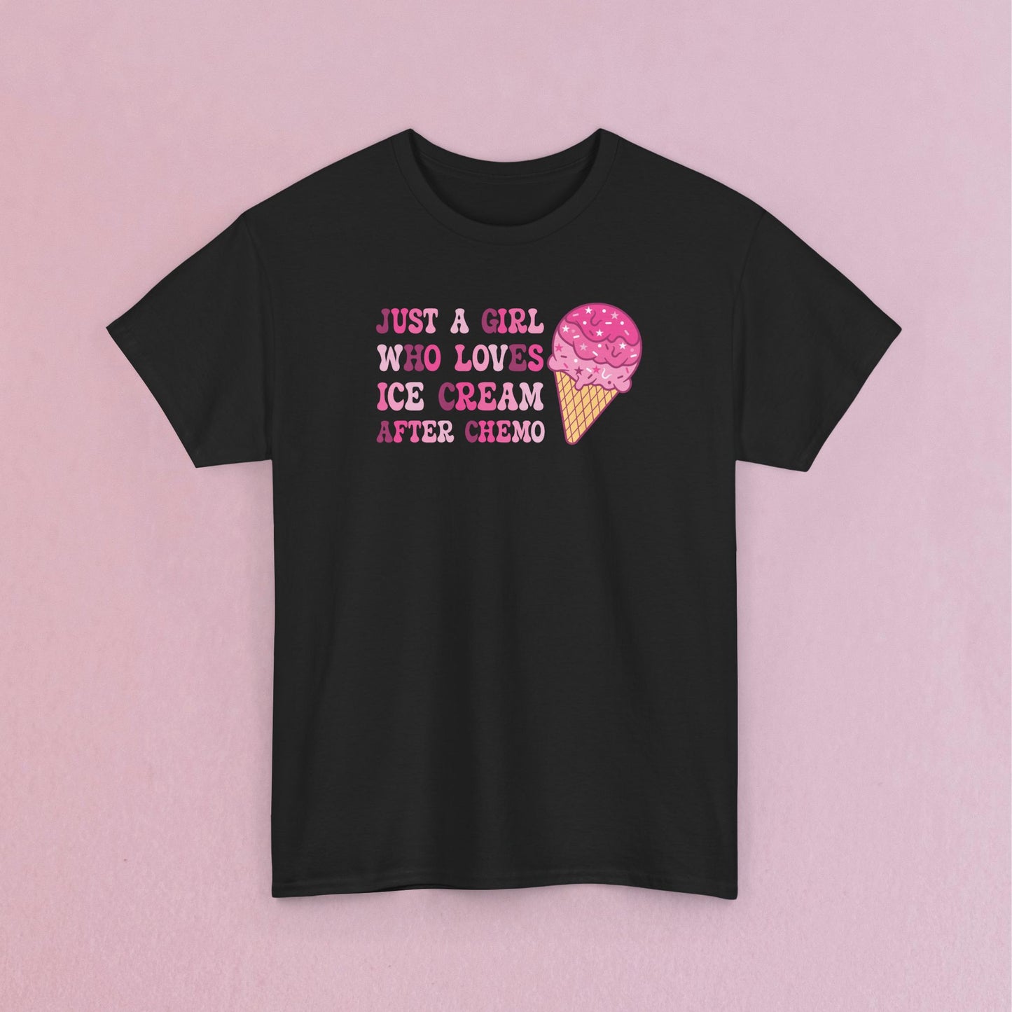 Just a Girl Who Loves Ice Cream After Chemo Breast Cancer Support T Shirt