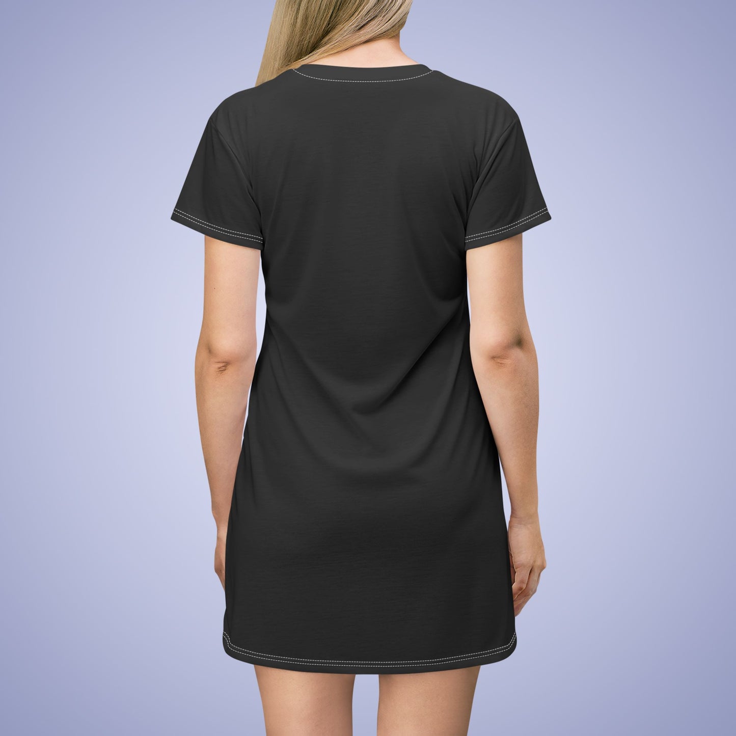 Blank Black Short Sleeve T Shirt Dress