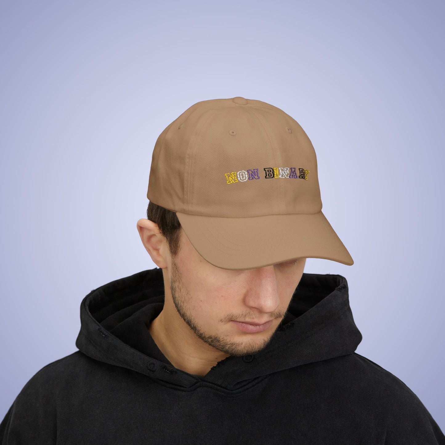 Non Binary Pride Month Embroidered Classic Dad Cap Unisex Coloured Embroidery